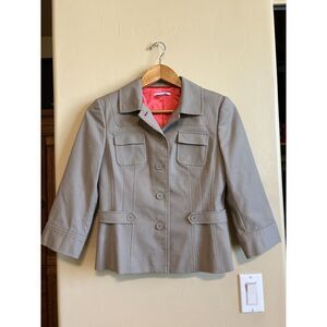Tahari Sahara khaki brightly colored lined blazer/jacket 4 /US 8 /UK 40 IT